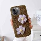 For iPhone 11 Pro Max Flowers Plush TPU Phone Case(Coffee) - 1