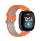 For Fitbit Versa 4 / Sense 2 Dual Color Silicone Watch Band(Orange Gray) - 1