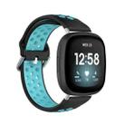 For Fitbit Versa 4 / Sense 2 Dual Color Silicone Watch Band(Black Teal) - 1