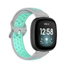 For Fitbit Versa 4 / Sense 2 Dual Color Silicone Watch Band(Gray Teal) - 1