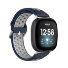 For Fitbit Versa 4 / Sense 2 Dual Color Silicone Watch Band(Midnight Blue Gray) - 1