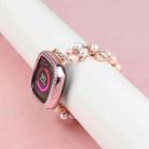For Fitbit Versa 4 / Sense 2 Pearl Bracelet Watch Band(Pink) - 1