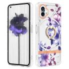 For Nothing Phone 1 Flowers Series TPU Phone Case(Purple Begonia) - 1