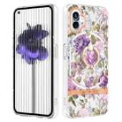 For Nothing Phone 1 Flowers Series TPU Phone Case(Purple Peony) - 1