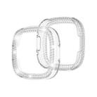 For Fitbit Versa 4 / Sense 2 Double-Row Diamond Electroplating PC Watch Case(Transparent) - 1