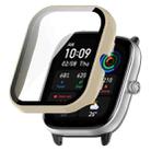 For Amazfit GTS4 Mini PC + Tempered Glass Integrated Protective Watch Case(Ivory White) - 1