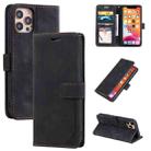 For iPhone 14 Pro Skin Feel Anti-theft Brush Horizontal Flip Leather Phone Case(Black) - 1