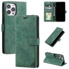 For iPhone 14 Pro Max Skin Feel Anti-theft Brush Horizontal Flip Leather Phone Case(Green) - 1