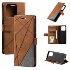 For Xiaomi Redmi 10C 4G / 10 Indian Skin Feel Splicing Leather Phone Case(Brown) - 1