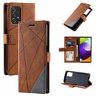 For Samsung Galaxy A23 4G Skin Feel Splicing Leather Phone Case(Brown) - 1