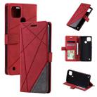 For Realme C21Y Skin Feel Splicing Leather Phone Case(Red) - 1