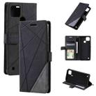 For Realme C21Y Skin Feel Splicing Leather Phone Case(Black) - 1