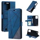 For Realme C31 Skin Feel Splicing Leather Phone Case(Blue) - 1