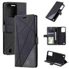 For Realme C31 Skin Feel Splicing Leather Phone Case(Black) - 1