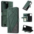 For Realme C31 Skin Feel Splicing Leather Phone Case(Green) - 1