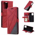 For Realme C35 Skin Feel Splicing Leather Phone Case(Red) - 1
