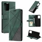 For Realme C35 Skin Feel Splicing Leather Phone Case(Green) - 1