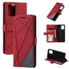 For vivo Y21 2021 / Y33s Skin Feel Splicing Leather Phone Case(Red) - 1