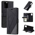 For vivo Y21 2021 / Y33s Skin Feel Splicing Leather Phone Case(Black) - 1