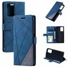 For Xiaomi Redmi 10 Prime+ 5G Skin Feel Splicing Leather Phone Case(Blue) - 1