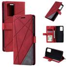 For Xiaomi Redmi 10 Prime+ 5G Skin Feel Splicing Leather Phone Case(Red) - 1