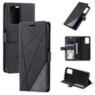 For Xiaomi Redmi 10 Prime+ 5G Skin Feel Splicing Leather Phone Case(Black) - 1