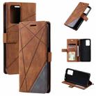 For Xiaomi Redmi 10 Prime+ 5G Skin Feel Splicing Leather Phone Case(Brown) - 1