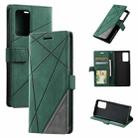 For OPPO Find X5 Lite Skin Feel Splicing Leather Phone Case(Green) - 1