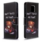 For Xiaomi Redmi Note 9S / Note 9 Pro / Note 9 Pro Max Colored Drawing Pattern Horizontal Flip Leather Case with Holder & Card Slots & Wallet(Bear) - 1