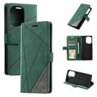 For OPPO Find X5 Skin Feel Splicing Leather Phone Case(Green) - 1