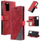 For Xiaomi Redmi Note 11T Pro 5G Skin Feel Splicing Leather Phone Case(Red) - 1