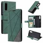 For Sony Xperia 1 IV Skin Feel Splicing Leather Phone Case(Green) - 1