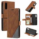 For Sony Xperia 10 IV Skin Feel Splicing Leather Phone Case(Brown) - 1