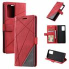 For OPPO Find X5 Pro Skin Feel Splicing Leather Phone Case(Red) - 1