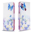 For Galaxy A11 Colored Drawing Pattern Horizontal Flip Leather Case with Holder & Card Slots & Wallet(Pansy) - 1