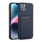 For iPhone 14 Plus Card Slot Design Shockproof TPU Phone Case(Dark Blue) - 1