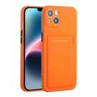 For iPhone 14 Plus Card Slot Design Shockproof TPU Phone Case(Orange) - 1