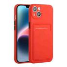 For iPhone 14 Plus Card Slot Design Shockproof TPU Phone Case(Red) - 1