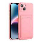 For iPhone 14 Plus Card Slot Design Shockproof TPU Phone Case(Pink) - 1