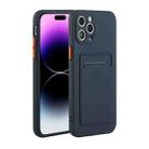 For iPhone 14 Pro Card Slot Design Shockproof TPU Phone Case(Dark Blue) - 1