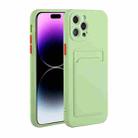 For iPhone 14 Pro Card Slot Design Shockproof TPU Phone Case(Matcha Green) - 1