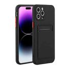 For iPhone 14 Pro Card Slot Design Shockproof TPU Phone Case(Black) - 1