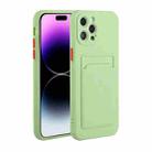 For iPhone 14 Pro Max Card Slot Design Shockproof TPU Phone Case(Matcha Green) - 1