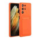 For Samsung Galaxy S22 Ultra 5G Card Slot Design Shockproof TPU Phone Case(Orange) - 1