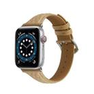 Rhombus Genuine Leather Watch Band For Apple Watch Ultra 49mm / Series 8&7 45mm / SE 2&6&SE&5&4 44mm / 3&2&1 42mm(Khaki) - 1