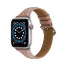 Rhombus Genuine Leather Watch Band For Apple Watch Ultra 49mm / Series 8&7 45mm / SE 2&6&SE&5&4 44mm / 3&2&1 42mm(Bean Paste Powder) - 1