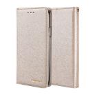 For iPhone  XS / X CMai2 Silk Texture Horizontal Flip Leather Case with Holder & Card Slots & Photo Frame & Wallet(Light Gold) - 1