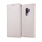For Galaxy S9 CMai2 Silk Texture Horizontal Flip Leather Case with Holder & Card Slots & Photo Frame & Wallet(Light Gold) - 1