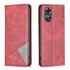 For OPPO A17 Prismatic Invisible Magnetic Leather Phone Case(Red) - 1