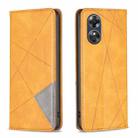 For OPPO A17 Prismatic Invisible Magnetic Leather Phone Case(Yellow) - 1